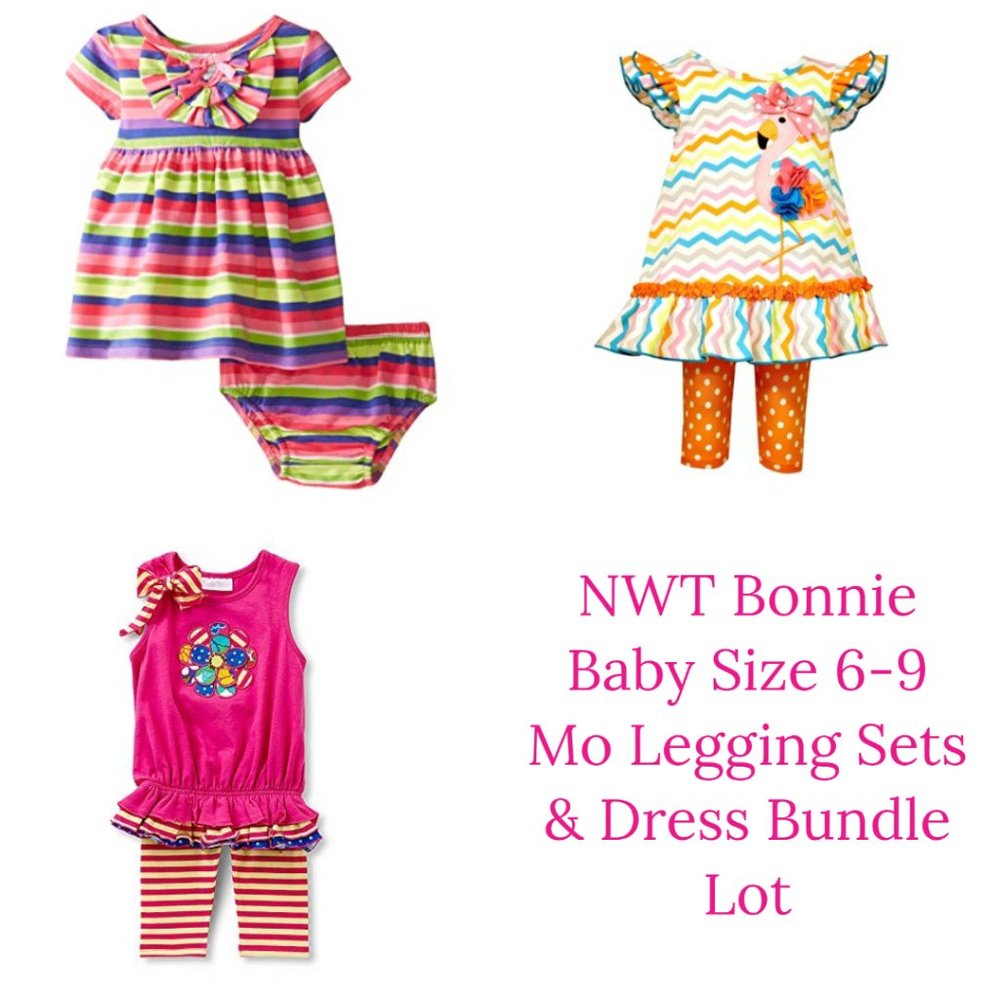 Bonnie Baby Girl 6-9 Mo Spring‎ Dress Legging Set Outfits Clothes Lot